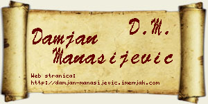 Damjan Manasijević vizit kartica